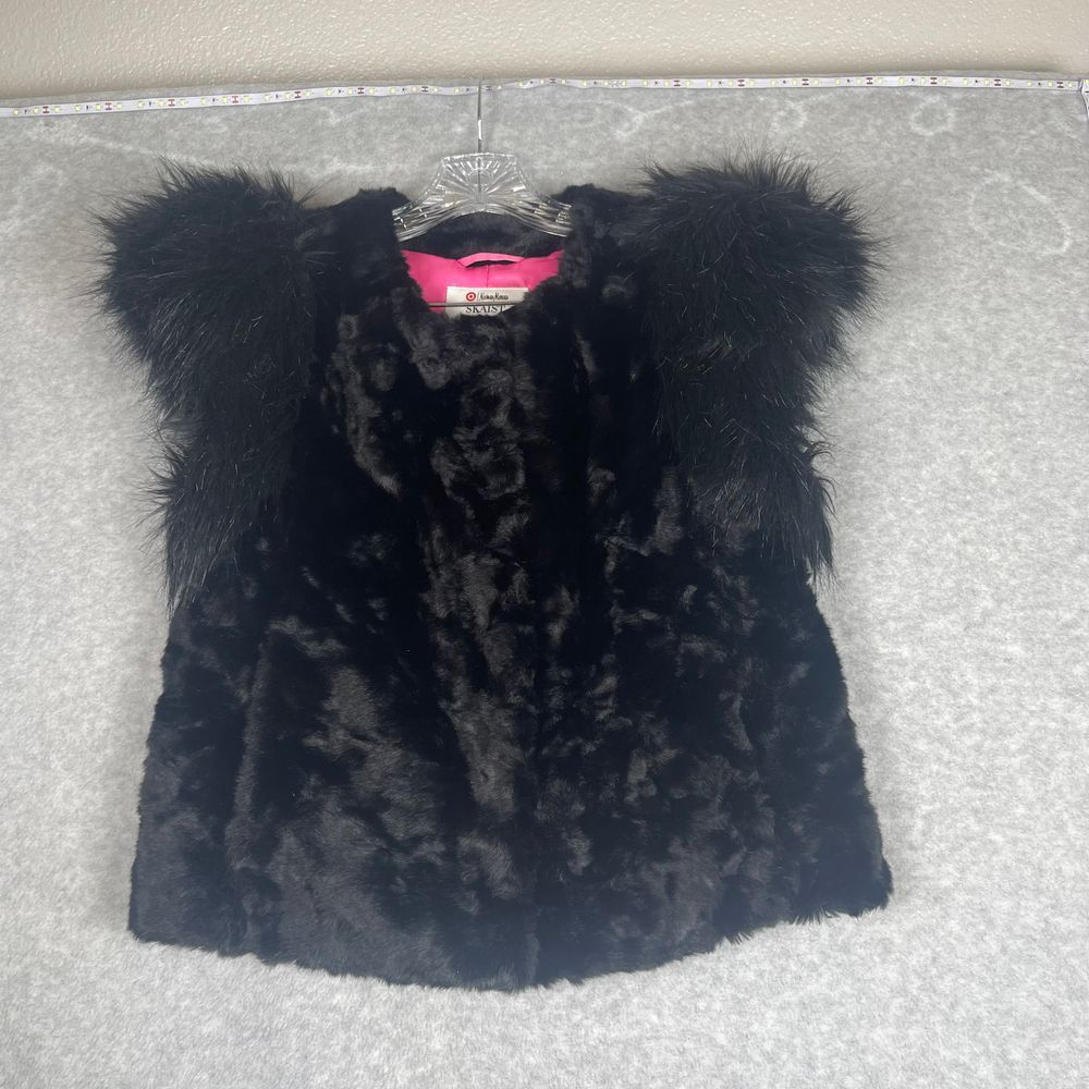 Skaist Taylor Neiman Marcus for Target, size small, faux fur vest, black pink‎ - Picture 11 of 13
